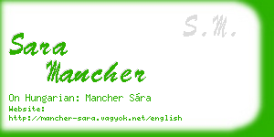 sara mancher business card